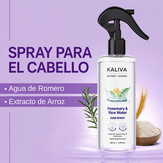 Kaliva Agua de Romero y Agua de Arroz | Extracto 100% Natural | Cabello Suave y Sedoso | 200 ml